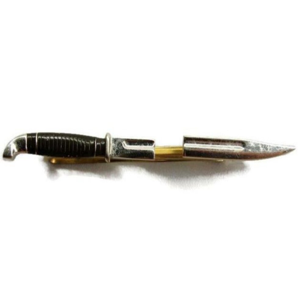 Hickok Vintage Sword Tie Bar Gold Tone Sliding Dress Suit Shirt Necktie